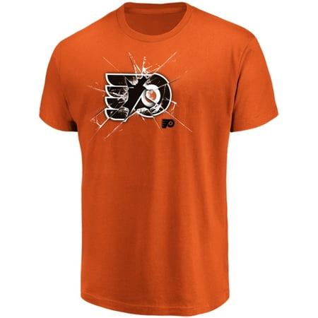Reebok Philadelphia Flyers Patch - Men's Majestic Orange Philadelphia Flyers Poke Check T-Shirt
