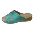 thumbnail image 2 of IUJSOY Womens Retro Printed Wedge Slides Sandals Open Toe Arch Support Summer Casual Shoes, 2 of 9