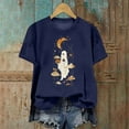 thumbnail image 7 of Halloween Women's Printed T-Shirt Casual Short Sleeve Graphic Tees Round Neck Fashion Top for Daily Wear Polyester Fall Spring, 7 of 7