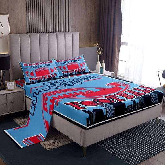 Erosebridal Sport Football Sheet Set Twin,Ball Game Bedding Sets Twin Size,Rugby Room Decorative(Nashville),3pcs