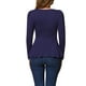 thumbnail image 3 of INSPIRAR CHIC Camisas de Mujer de Manga Larga con Cuello Redondo Casual Peplum M Azul Oscuro, 3 of 6