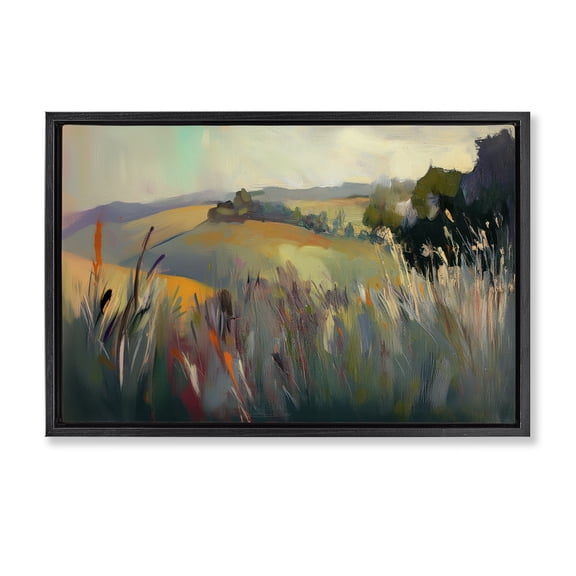 Stupell Industries Tranquil Plains Landscape Black Framed Floater Canvas Wall Art design by Elara Yasna, 17 x 25