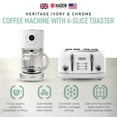 thumbnail image 3 of Haden Heritage 4 Slice Wide Slot Toaster & Coffee Maker, Ivory & Chrome, 3 of 9