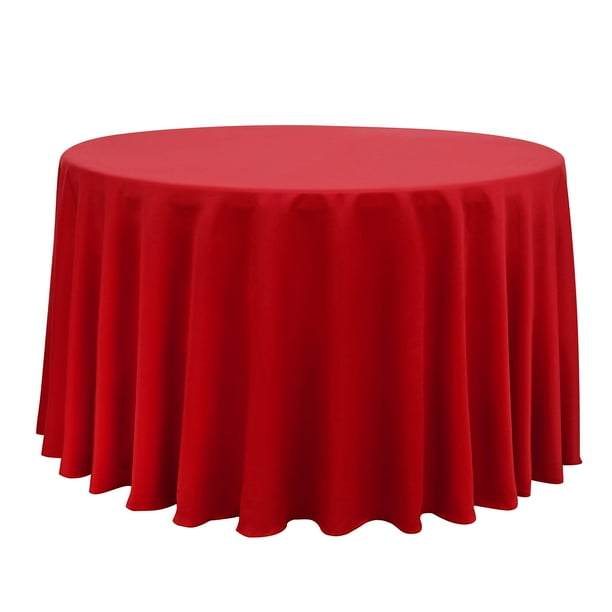 Mantel Obstal redondo impermeable de 108 pulgadas, rojo