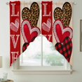 thumbnail image 2 of Valentine's Day Swag Valances for Windows, Kitchen Window Curtains Over Sink, Valentines Leopards Plaid Love Hearts Window Treatment Curtains for Living Room/Bedroom Curtains 2 Panel Sets 36"x45", 2 of 8