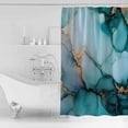 thumbnail image 2 of Marble Texture Shower Curtain Set ，Waterproof Fabric Shower Curtains Abstract Green Gold Crack Modern Style Shower Curtains for Bathroom,Bathroom Decor 36"x72", 2 of 6