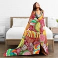 thumbnail image 5 of Colorful Candy Blanket Gifts For Kids Adults - Lightweight Throw Blanket For Bedroom Living Room Decor Soft Fuzzy Fleece Cozy Plush Bed Couch 50"X40", 5 of 7
