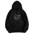 thumbnail image 6 of Baqcunre Women's "Faith Over Fear" Letter Print Long Sleeve Drawstring Pullover Hoodie with Pockets Comfy Hoodie Womens Hoodies Graphic Hoodie Womens Sweatshirt Black M, 6 of 6