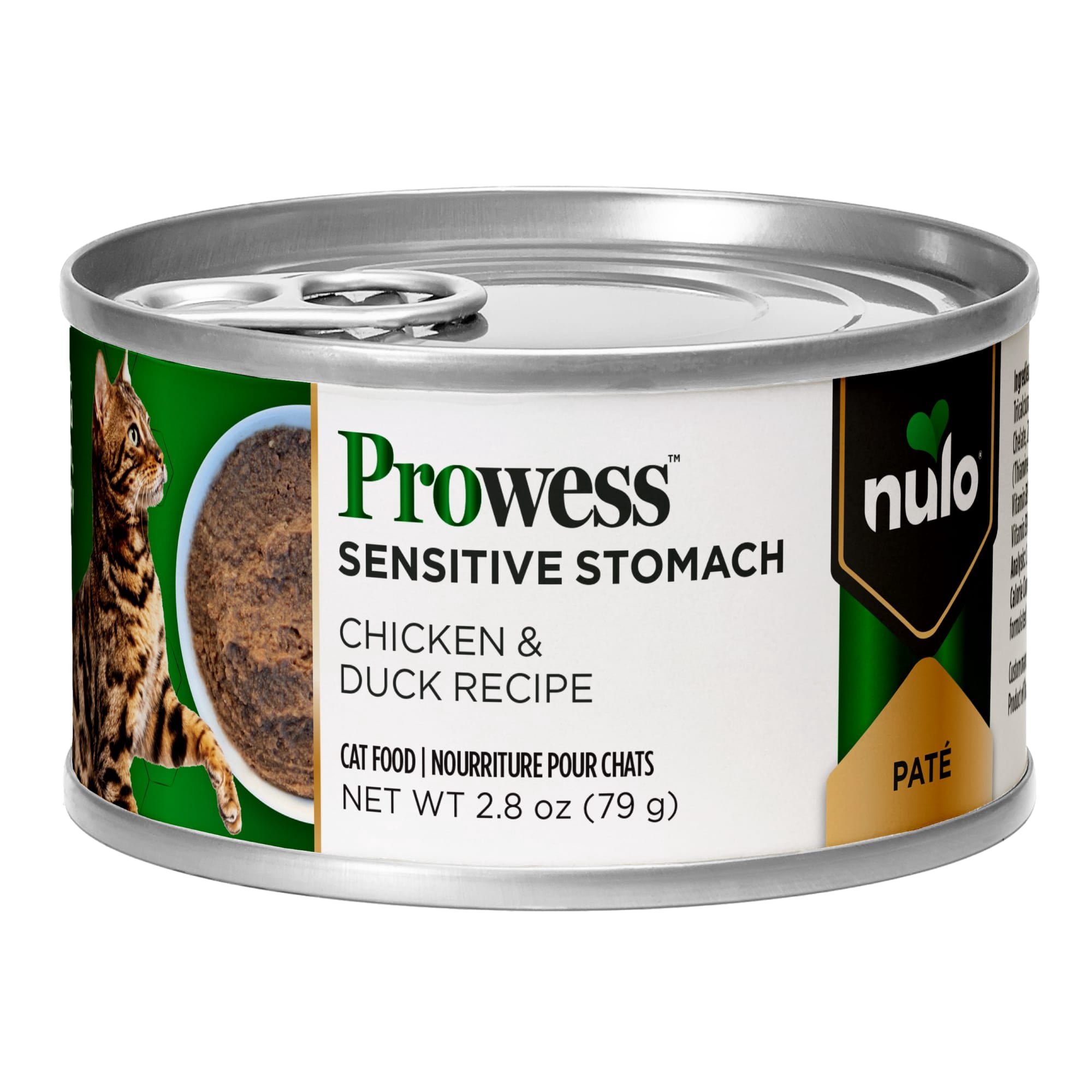 Nulo Prowess Sensitive Stomach for Adult Cats Chicken & Duck Pate Cat Food, 2.8 oz., Case of 12