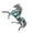 Silver, variant on Elegant Horse Brooch Adorned with Simulated Turquoise Accent for Fashion Forward Looks on Suits and Shirts Gift