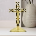 thumbnail image 3 of Figura de cruz de pie, crucifijo de Jesús, estatua para repisas de sala de estar, interior Oro Negro, 3 of 9