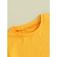 thumbnail image 6 of Musuos Girls' Summer 2 Piece Outfit 3-8T Round Neck Short Sleeve Tops + Elastic Waist Flare Pants Toddler Little Girl Set, 6 of 10