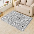 thumbnail image 1 of Black White Geometric Area Rugs, Modern Trellis Rugs 4x6 Living Room, Carpet Soft Non Slip Washable, Modern Geometric Carpets for Bedroom, with Non Slip Backing Washable Fluffy Super Soft Indoor Rugs, 1 of 7