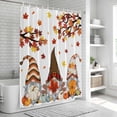 thumbnail image 6 of Fall Shower Curtain, Waterproof Shower Curtains for Bathroom, Orange Yellow Thanksgiving Maple Leaf Gnomes Pumpkin Washable Fabric Bathtub Curtain Set Bath Decor with 12 Hooks 72"x78", 6 of 8