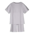 thumbnail image 3 of Ahuyic Kids' Summer Ice-Feel Short Sleeve Set,Kids Breathable And Skin-Friendly Outfit,Toddler Baby Boys Girl Comfortable Color Short Sleeve Cotton T-shirt Shorts Set, 3 of 5