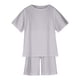 thumbnail image 2 of Conjunto de dos piezas de verano para niños y niñas de Honeeladyy, top de manga corta de color liso con pantalones cortos de cintura elástica, traje gris de 9 a 10 años, 2 of 8