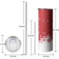 thumbnail image 5 of 20oz Red Christmas Snowflake Pattern Skinny Tumblers Stainless Steel Tumbler with Lid and Straw,Vacuum Insulated Double Wall Travel Tumbler Cups with Cleaning Brush for Coffee,Tea, 5 of 6