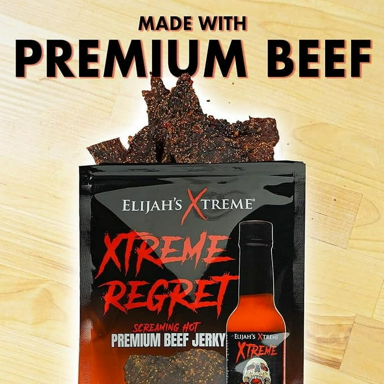 Elijah's Xtreme Regret Spicy Beef Jerky, Carolina Reaper Hot Jerky