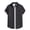 Black, variant on Liweisiy Men's Striped Button Down Collared Shirts Short Sleeve Leisure Loose Printed Shirts Summer Casual Classic Vocation Tops Black S