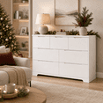 thumbnail image 2 of Aiho 7-Drawer Dresser for Bedroom, 47.2-Inch Wide Engineered Wood Storage Chest for Clothes and Holiday Essentials, Recessed Pulls, Anti-Tip Kit, White, 2 of 11