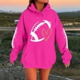 thumbnail image 2 of Xyxonk Game Day Sweatshirt Women Cute Football Graphic Pullover Shirt Football Season Long Sleeve Tops, Hot Pink S, 2 of 6