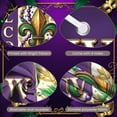 thumbnail image 4 of Purple Green Gold Mardi Gras Banner Fleur de Lis Pattern Welcome Display Beaded Decor Ornate Design Festive Backdrop for Mardi Gras Party Carnival Celebration Welcome Event, 4 of 9