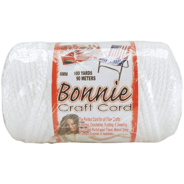 Bonnie Macrame Craft Cord 6mmX100yd-White 