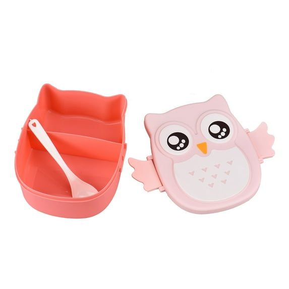 Mchoice Plastic Portable Cartoon Owl Lunch Box Food Safe Microwave Storage Container
