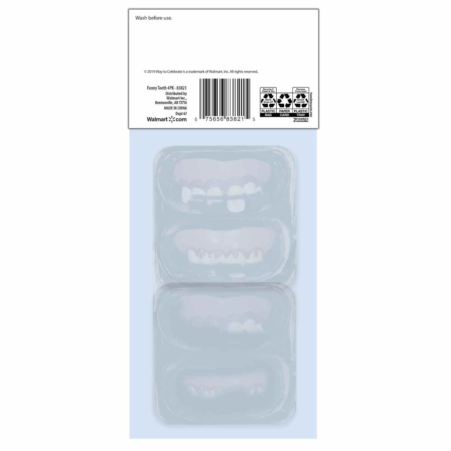 Funny Teeth Party Favors, 4 Pieces, by Way To Celebrate
