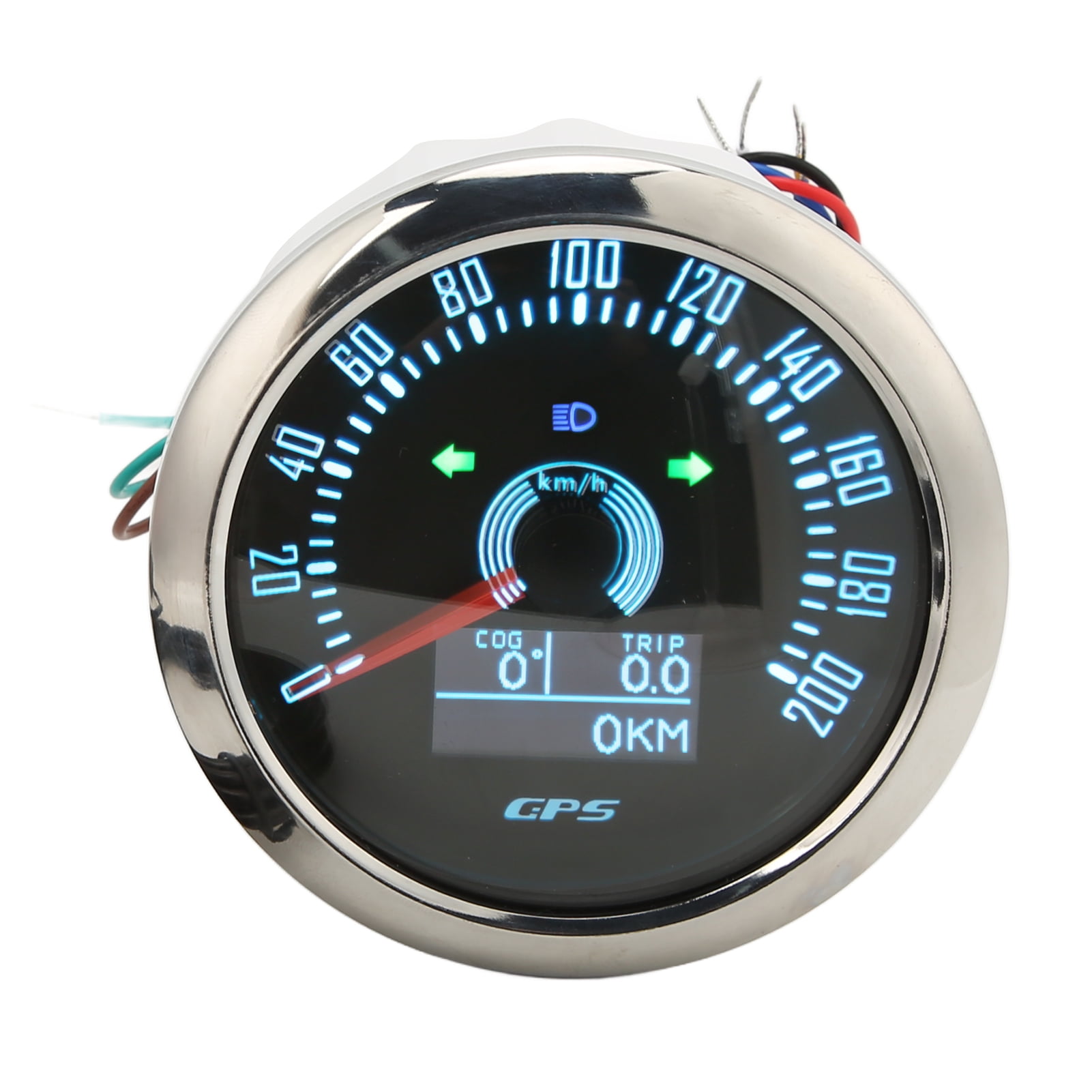 GPS Speedometer 85mm 0 200KM H Turn Indicator Adjustable 7 Color Backlit Speed Gauge For Car RV Marine Boat Ship Black White