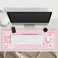 thumbnail image 2 of Pink Game Strawberry Milk Gaming Mouse Pad XL, Large Extended Mousepad Desk Pad, Long Nonslip Rubber Mice Mats Stitched Edges Playmat for Office Home Gamer, 31.5x11.8 Inch, 2 of 6
