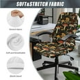 thumbnail image 3 of FKELYI Retro Mushroom Leaf Print Office Chair Cover with 2 Pcs Armrest Covers Swivel Boss Chair Slipcover Anti-Dust Protector for Armchair Home Decor, Small, 3 of 6
