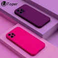 thumbnail image 4 of UTOPER Funda de silicona líquida para iPhone 16 15 14 11 13 12 Pro Max 16 Plus Protección de lente Funda trasera suave a prueba de golpes, 4 of 5