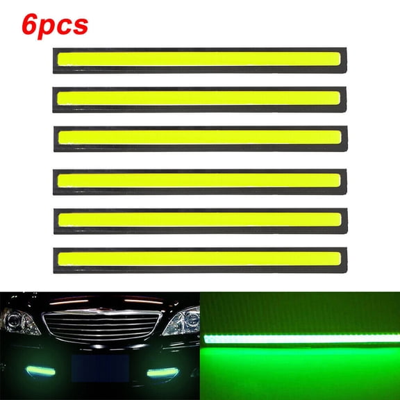 Canddidliike 6Pcs 12V LED Strip DRL Daytime Running Light Fog COB Lamp Driving Lighting Green