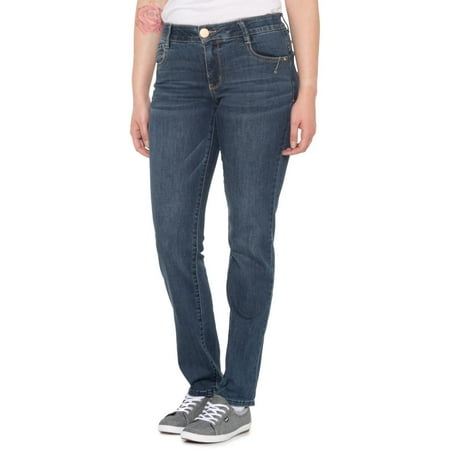 Democracy Women's Ab Solution Straight Leg Jean, Dark Blue, 8
