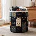 thumbnail image 5 of Quilted Laundry Basket, Large Fabric Storage Hampers, Collapsibles Fabric Organizer Basket with Handles for Bedroom, Nursery, Dormitory, 5 of 7