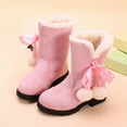 thumbnail image 5 of LYHao Winter Kids Boots With Bow For Girls Cozy Warm Boots For Everyday Play And Easy On/Off Comfort ,Girls Boots Sizes 6 Pink(12-12.5 Years), 5 of 6