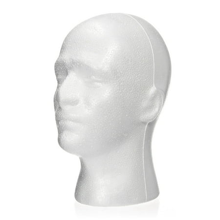 Styrofoam Mannequin - 11' Male Foam Wig Head Styrofoam, Mannequin Head Hat Glasses Display Holder Model