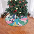 thumbnail image 2 of FMSHPON Tropical Jungle Leaves Flamingos Xmas Christmas Tree Skirt Stand Mat for Holiday Party Decoration Indoor Outdoor 48 inches, 2 of 3