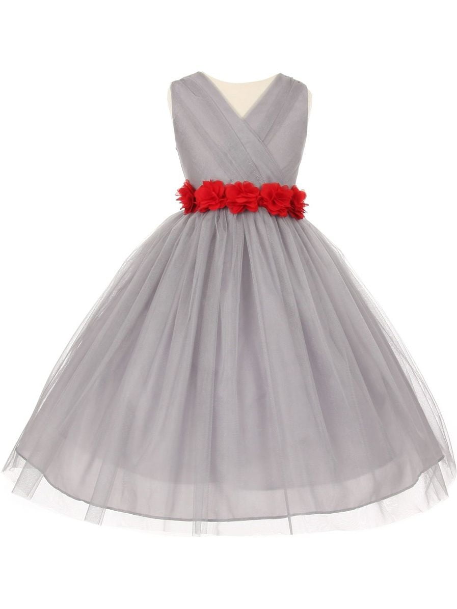 red and silver bridesmaid dresses