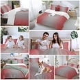 thumbnail image 6 of Red Grey Ombre Bedding 3 Piece Duvet Cover Set Queen Size, Modern Gradient Abstract Art Soft Microfiber Comforter Cover with Zipper Closure & Pillowcases, Wrinkle & FadeResistant Quilt Cover, 6 of 9