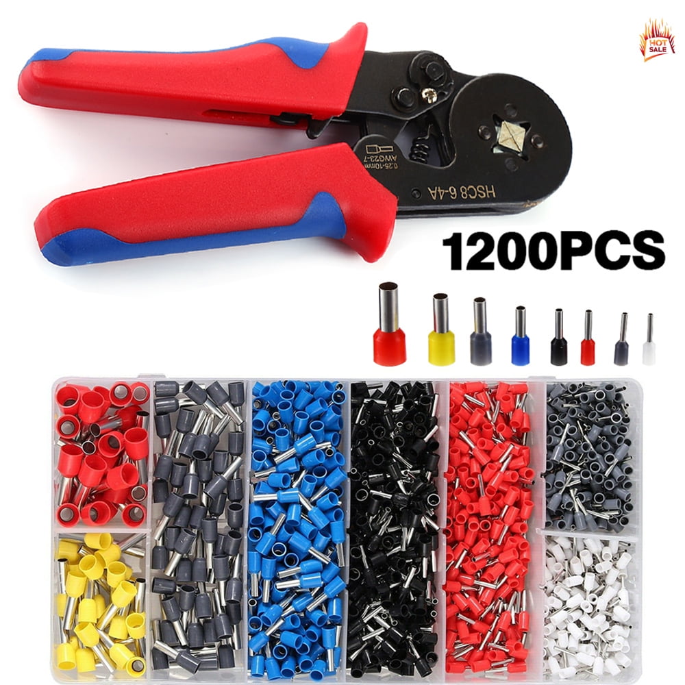 Ratchet Ferrule Crimper Plier Crimping Tool Cable Wire Electrical Terminals Kits 