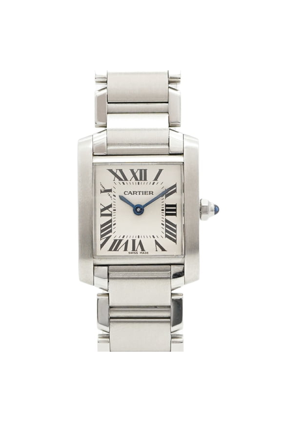 Pre-Owned Cartier Tank Franaise SM W51008Q3 White Dial Women's Watch (Good)