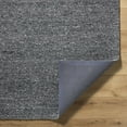 thumbnail image 5 of Hauteloom Sevan Modern Hand Tufted Natural Fiber Wool Area Rug - Contemporary Solid Color Carpet for Living Room, Bedroom, Dining Room - Farmhouse, Cottage - Charcoal, Black - 10' x 14', 5 of 11