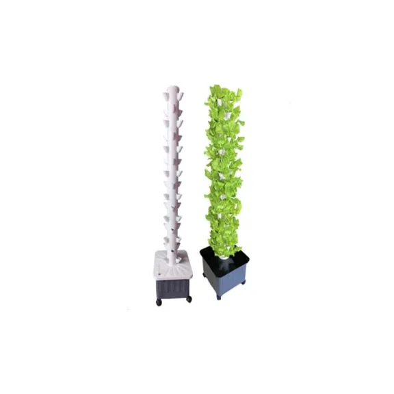Hot Sell Vertical Hydroponic Grow Tower 15 Layer 45 Holes with Pumb and Movable Bottom Buckets