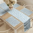 thumbnail image 2 of Ambesonne Leaves Table Runner & Placemats, Sketch Spring Flora, Placemat 4 pcs + Runner 16"x72", Pale Blue and Ivory, 2 of 2