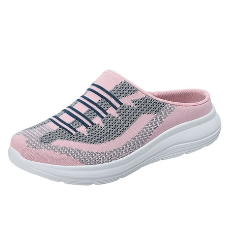 

Sehao Fashion Women s Casual Shoes Breathable Slip-on Wedges Outdoor Leisure Sneakers Cloth Pink 9 US (Wide Widths Available)