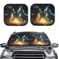 thumbnail image 2 of Wukai Firefly Forest Fox Print Windshield Sun Shade, Car Front Window Shades Sunshade Cover Sun Visor Shield Block Automotive Interior Protector Blocks UV Rays-Small, 2 of 6