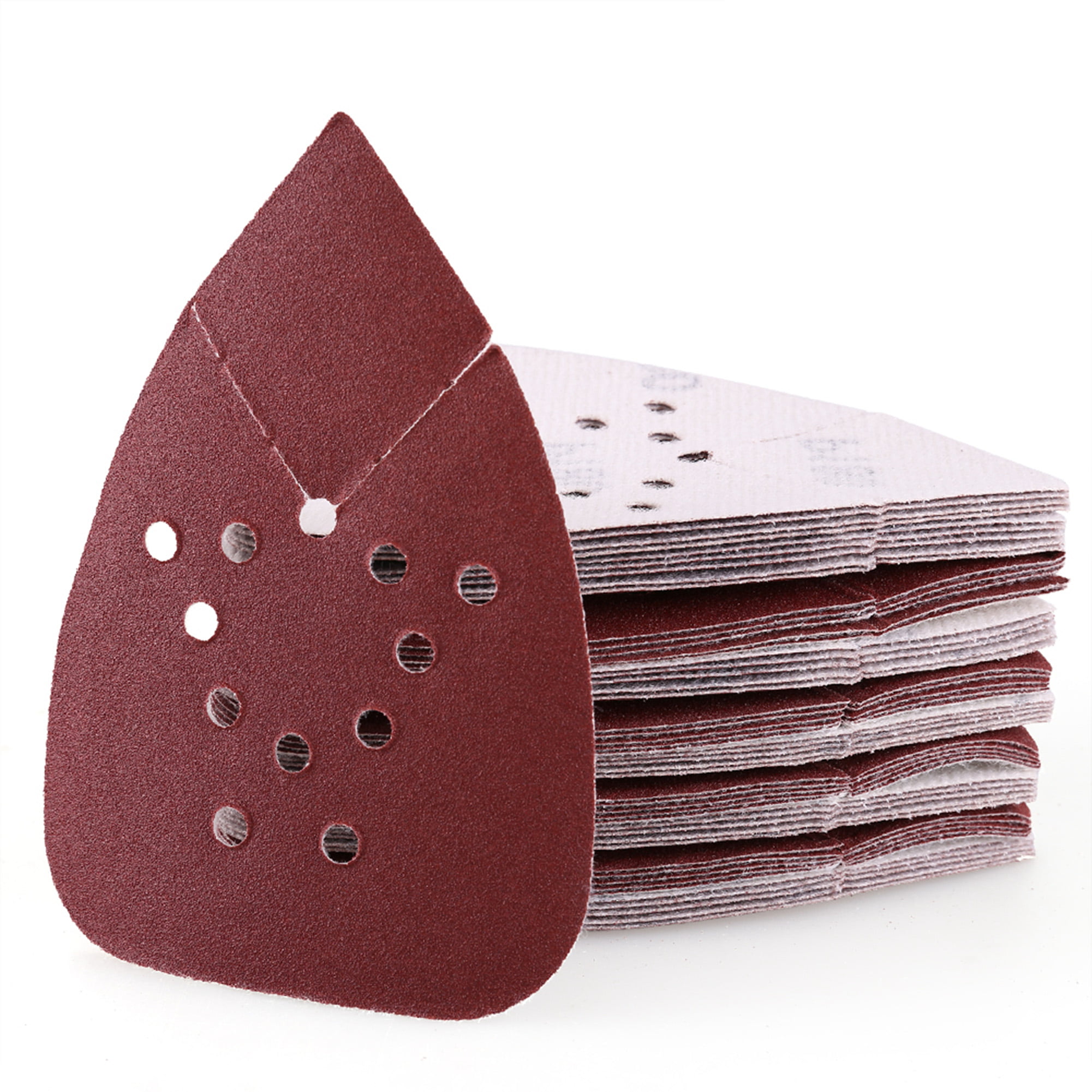 Sand Paper Pads 10 Pcs Triangle 40/60/80/100/120g Grit Disc Sheet Mouse 