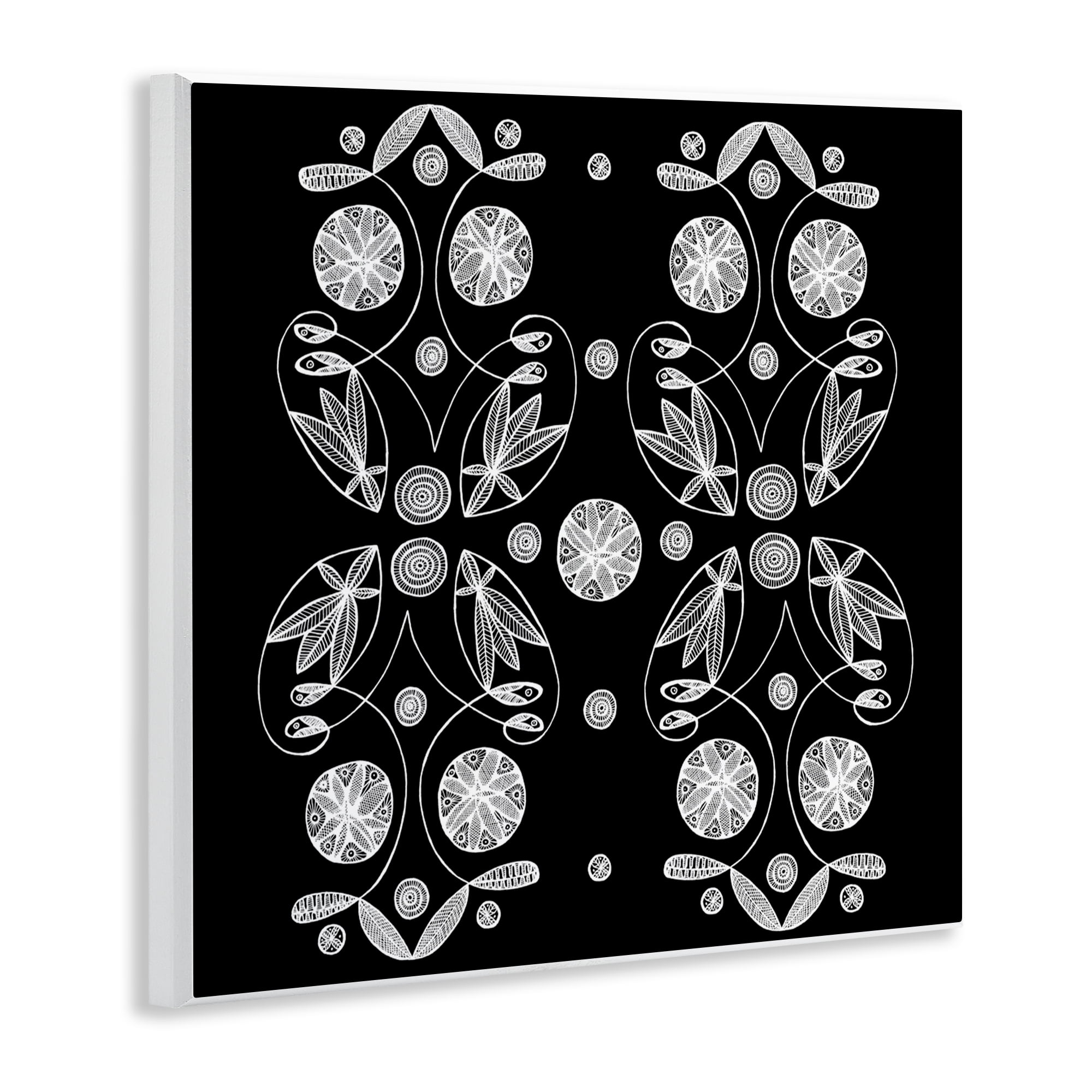 Stupell Industries Symmetrical Flower-Like Patterns Wall Plaque Art, design by El Perkin